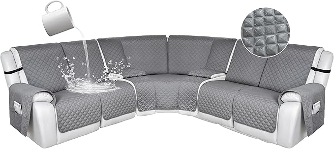 HDCAXKJ 100% Waterproof Reclining Sectional Couch Covers L Shape Recliner Sofa