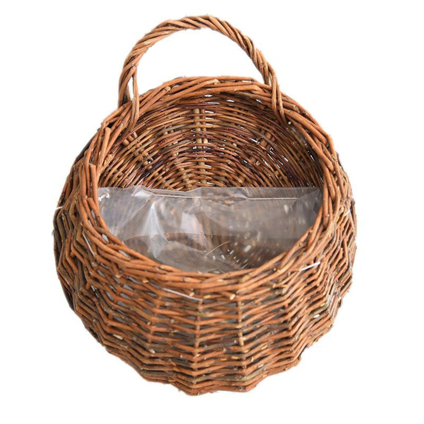QRZLP Wall Hanging Flower Basket, Handmade Wicker Hanging Basket for Plant Wall Mount Rattan Chlorophytum Comosum Hanging Basket for Front Door, Home, Garden. (S)