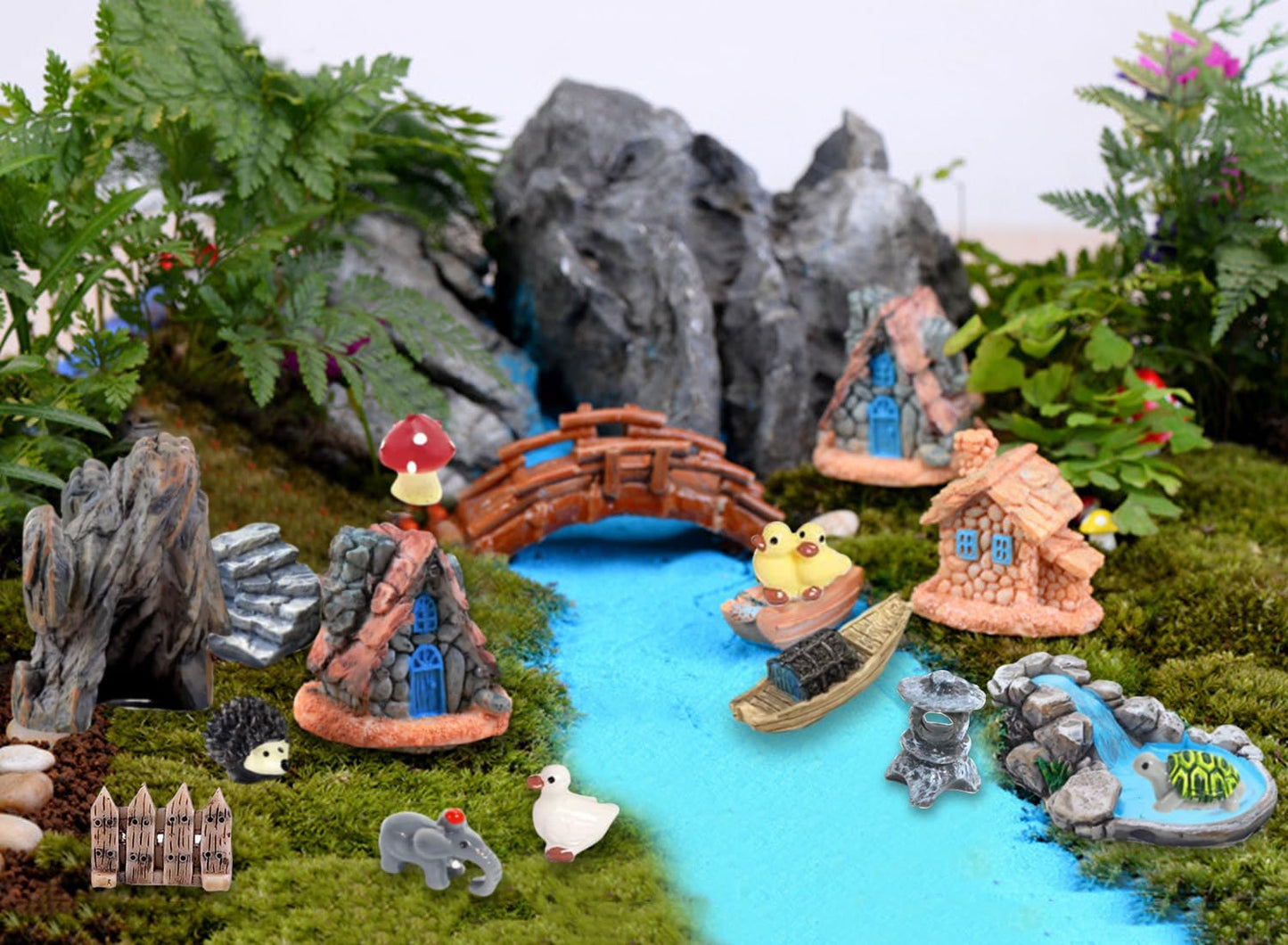 Fairy Garden Accessories Outdoor, 42 Zen Accessories, Miniature Decorations Supplies for Micro Landscape Plant Pots Bonsai Craft Decor - Fairy Kit