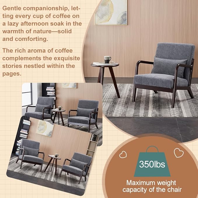 Mid-Century Modern Accent Chair & Coffee Table Set
