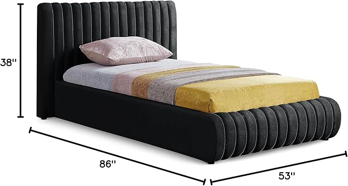 Meridian Furniture NicoBlack-T Nico Collection Modern | Contemporary Velvet