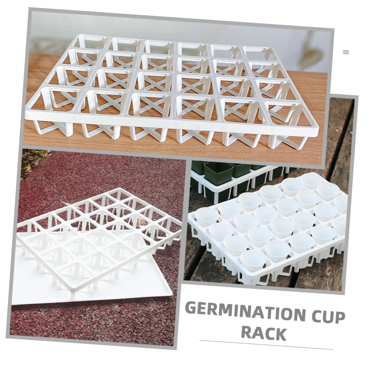 TOYANDONA 6Pcs Square Nursery Pot Holders for Vegetable Germination Durable Planting Tray Racks Lightweight and Reusable Greenhouse Sowing Trays for Plants