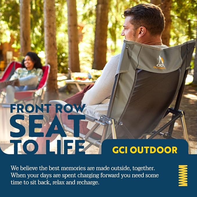 GCI Outdoor Roadtrip Rocker Camping Chair | Portable, Folding Rocking Chair