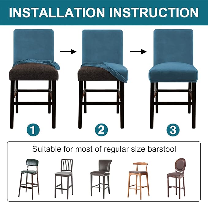 Turquoize Bar Stool Covers 2 Pack Bar Stool Covers
