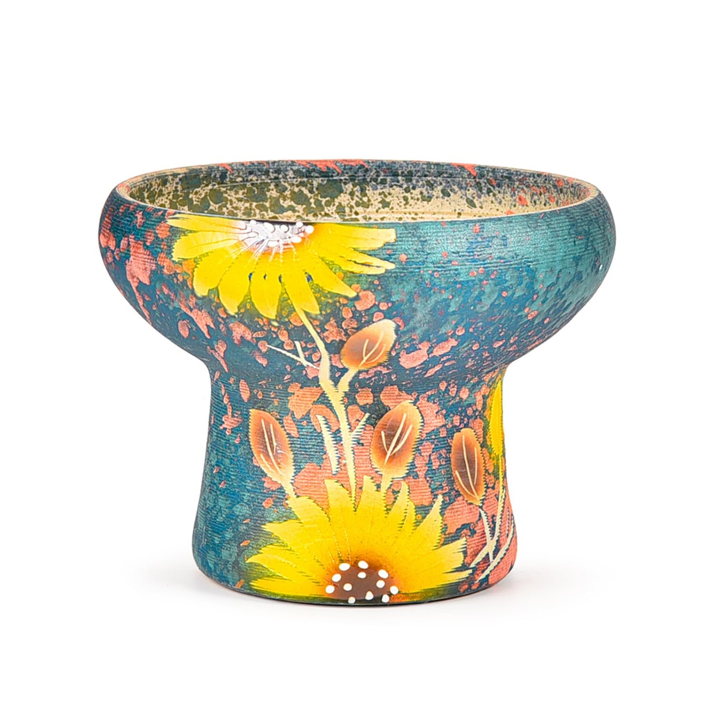 Sungmor 7.5 Inch Large Succulent Plant Pots, Pretty Hand Painted Ceramic Planter with Drainage, Indoor Outdoor Cactus Planter Bonsai Pot, Flower Pot for Indoor Plants Garden Windowsill Desktop Decor