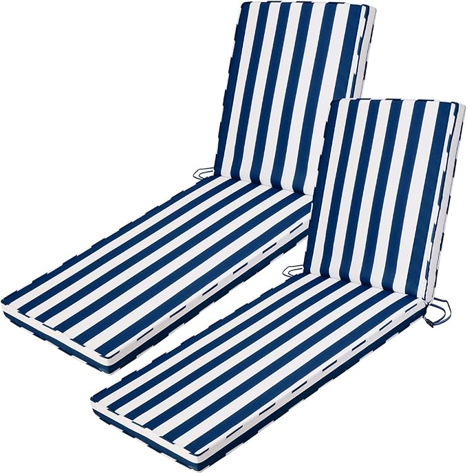 Outdoor Chaise Lounge Cushions for Patio, Waterproof Replacement Seat Cushions