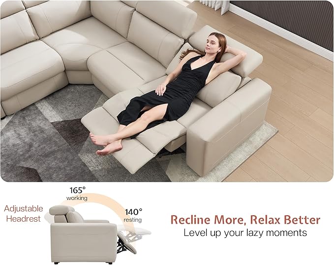 AMERLIFE Power Recliner Sectional Sofa
