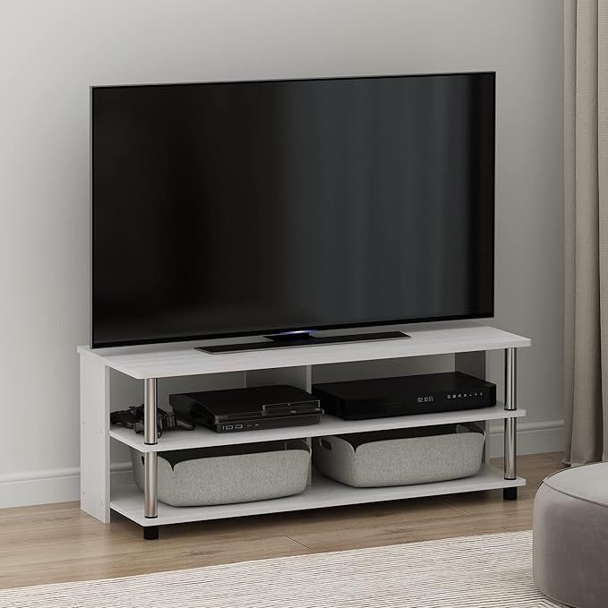 Furinno Sully TV Stand, 3-Tier Rectangular Entertainment Center