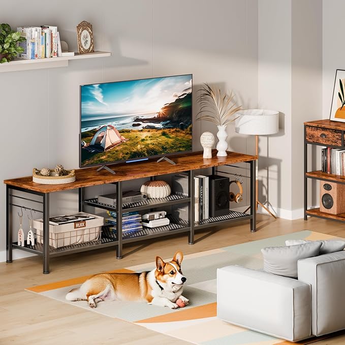 Furologee TV Stand for TVs up to 70 Inch, 63 Inch Entertainment Center