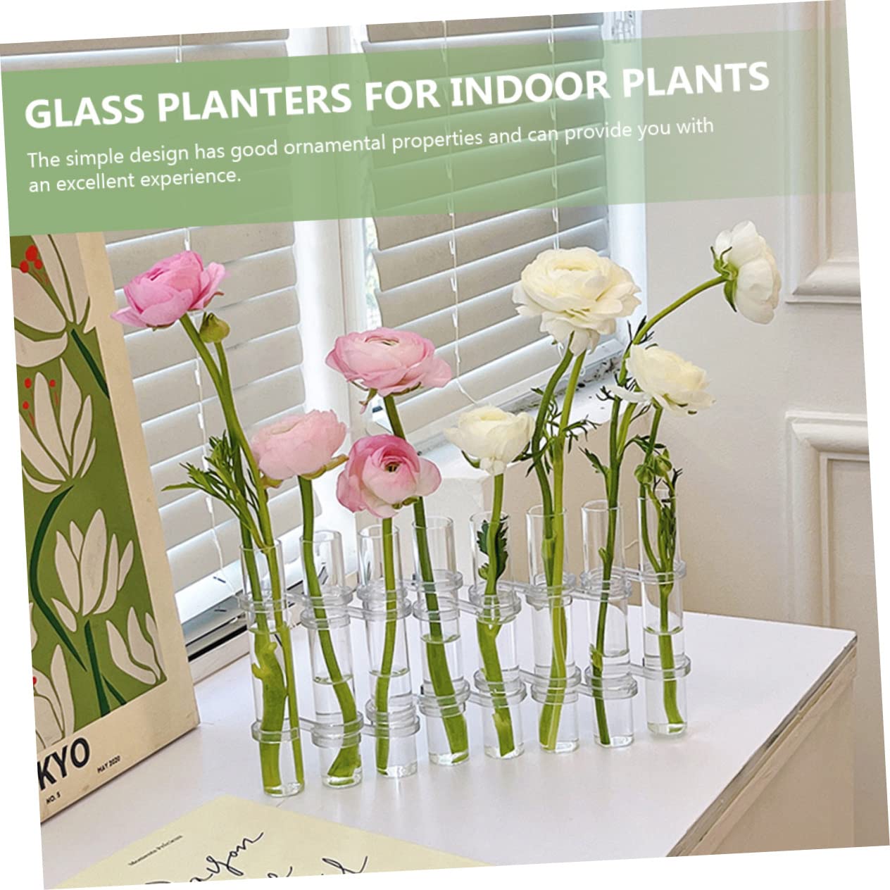 PRETYZOOM Propagation Vase Set 1pc Tube Plant Terrarium Holder for Home Office Plant Propagation Tubes Glass Vase Hook