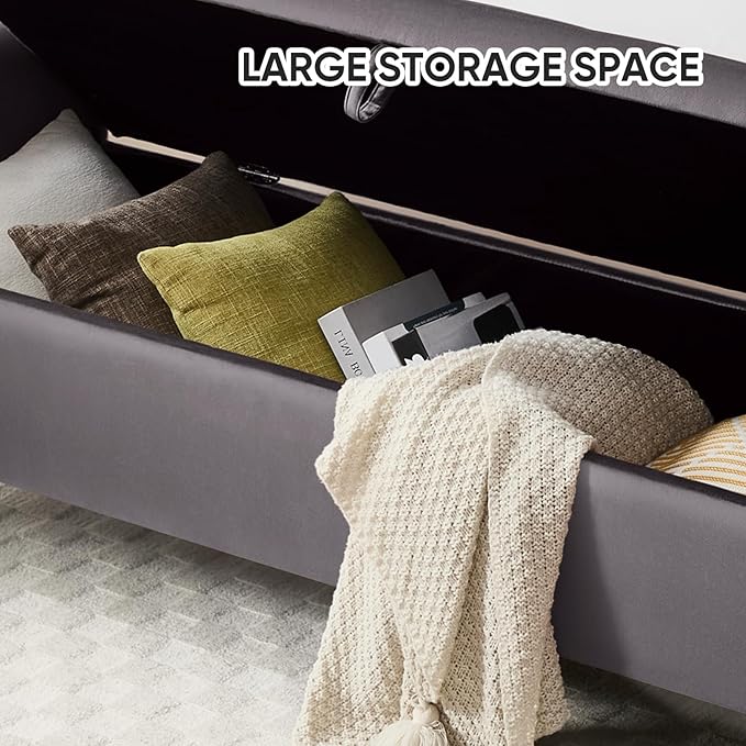 65" End of Bed Storage Bench, Modern Storage Benches