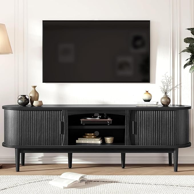 Decofy Mid Century TV Stand for TVs up to 70 Inches, Entertainment Center