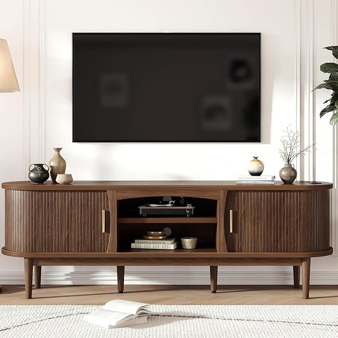 Decofy Mid Century TV Stand for TVs up to 65 Inches, Entertainment Center