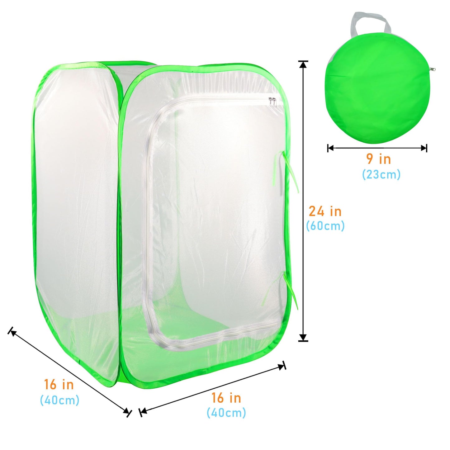 Mesh Plant Tent Enclosure, Pop-Up Cage Plant Cover, Outdoor Garden Protection Guard for Pests, Bird, Pest (16 x 16 x 24 Inches)