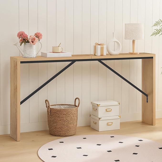 MAHANCRIS Console Table, 62.2" Long Sofa Table Behind Couch, Narrow Entryway