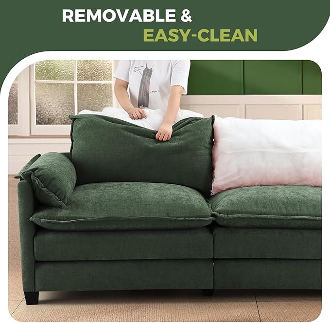 ELUCHANG 116" U Shaped Modular Sectional Cloud Couch