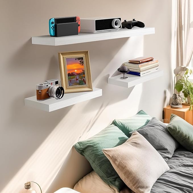 AMADA HOMEFURNISHING Floating Shelves Wall Mounted, 15 x 7 Inch Wall Shelves