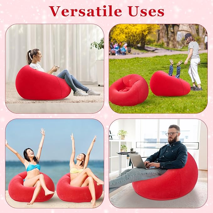 Realspring Inflatable Bean Bag Chairs Outdoor Blow up Camping Chairs Inflatable