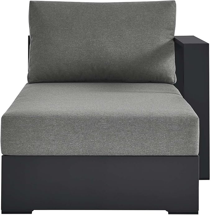 Modway Tahoe Powder-Coated Aluminum Outdoor Chaise Lounge in Gray Charcoal