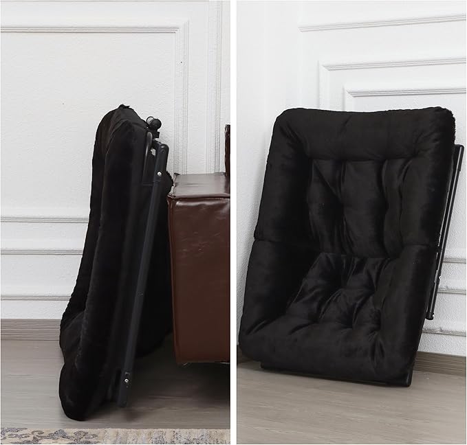 Comfy Saucer Chair for Adults, Soft Faux Fur Bedroom Chair, Accent Dorm Chairs