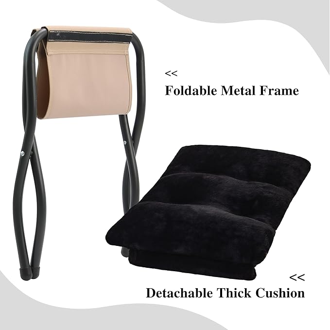 15" Folding Ottoman, Foldable Footrest Stool, Small Foot Stool
