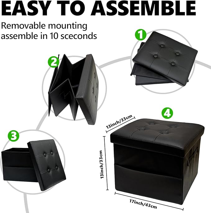 ALASDO Storage Ottoman Footrest Stool Small Ottoman