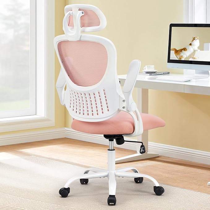 Sweetcrispy Office Computer Desk Chair, Ergonomic High-Back Mesh Rolling Work