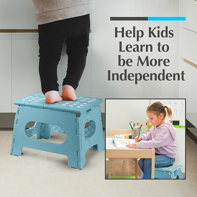 Handy Laundry Folding Step Stool 9 Inch – Sturdy Plastic Foldable Step Stool