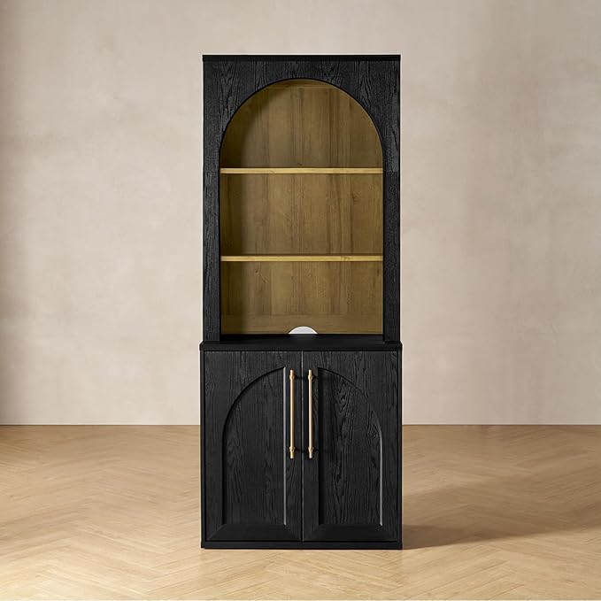 mopio Blake Tall Display Cabinet, Kitchen Buffet Pantry Cupboard, Trophy