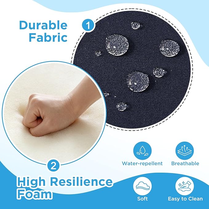 Sunbrella Outdoor Deep Seat & Back Cushion Set, 24 x 24 Inch Water Repellent