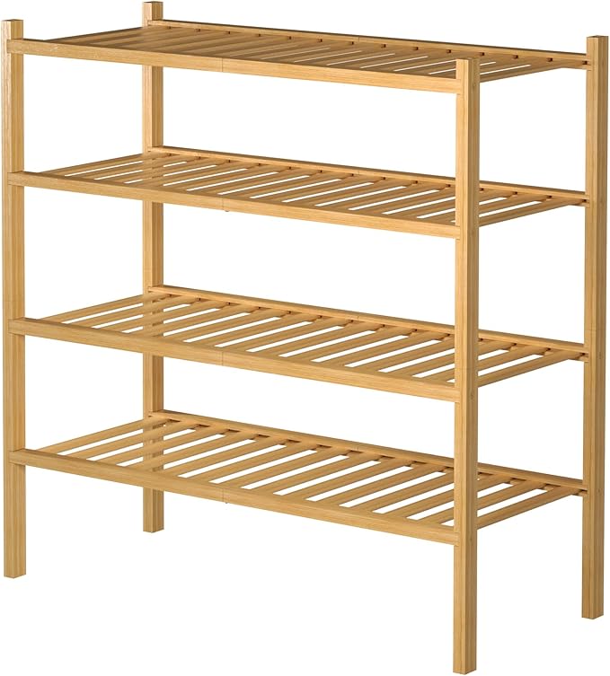 ROMGUAR CRAFT 4 Tier Bamboo Shoe Rack