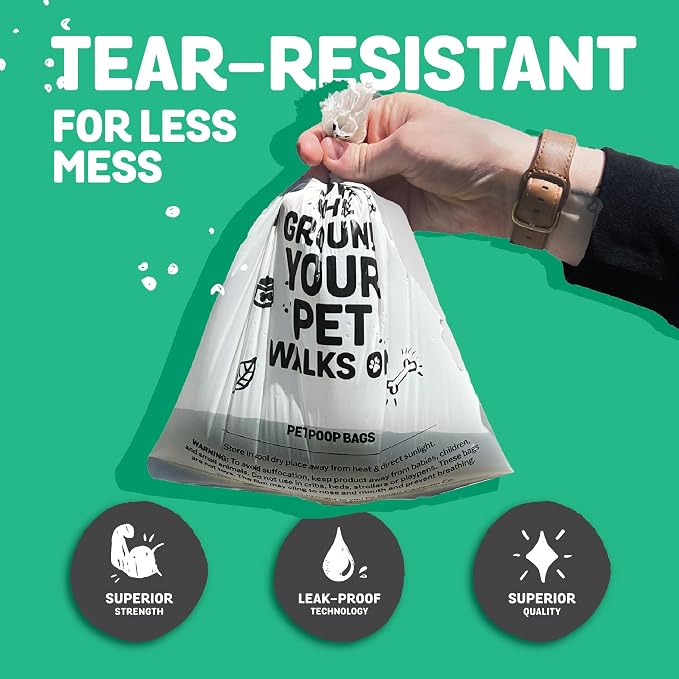 MyEcoWorld® Compostable Pet Poop Bags - Made with Corn and Other Certified Compostable Materials - 360 Bags - 24 Roll - Extra Strong - Leak Proof - Unscented - Easy to Open