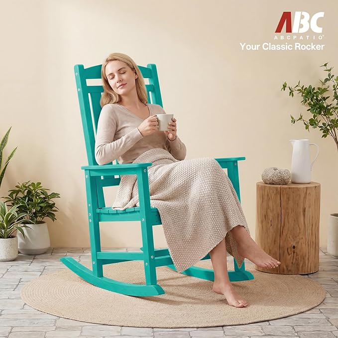 Outdoor Adirondack Rocking Chairs All-Weather HDPE Patio Rocker Chair