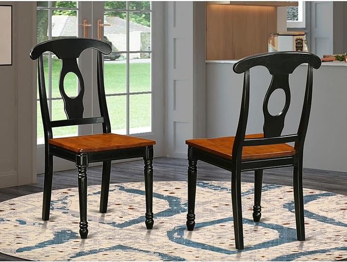 East West Furniture KEC-BLK-W Kenley Kitchen Dining Chairs