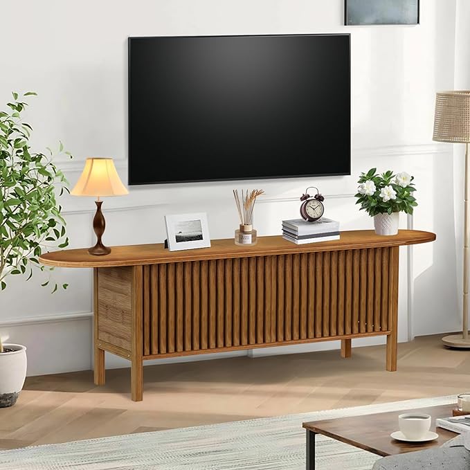Bamboo TV Stand for TVs up to 65", Accent Entertainment Center