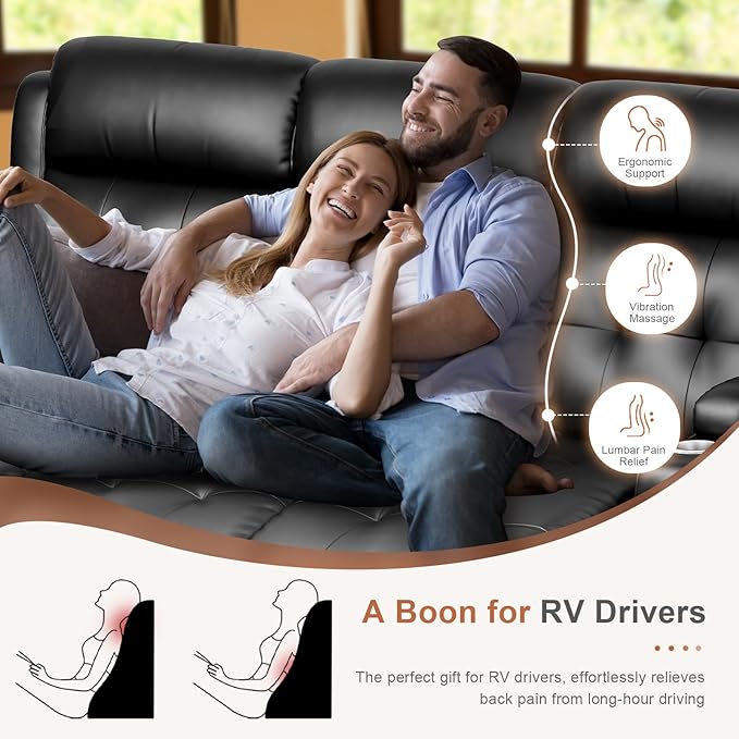 RV Loveseat Recliner Sofa, 3 Seater Massage Wall Hugger Reclining Couch