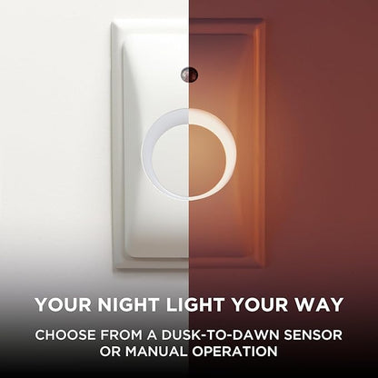 GlowGuard Childproof Outlet Covers & Night Light (2-Pack) | Secure & Tamper Resistant | Childproof, Babyproof, Toddler Proof, Child Safety Socket Cover | Light Sensor or Manual Toggle | Patent Pending
