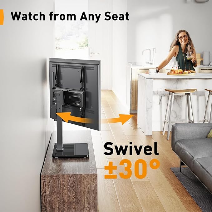 Perlegear Table Top TV Stand Mount, Universal Swivel TV Stand