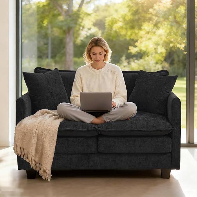 Loveseat Sofa Cloud Sofa Couch 50'', Modern Loveseats 2 Seat Couch 27" Deep Seat