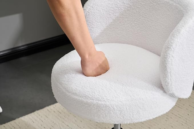 VINGLI Cute Small Swivel Desk Chair Comfy no Wheels, Ergonomic Low-Back Lumbar