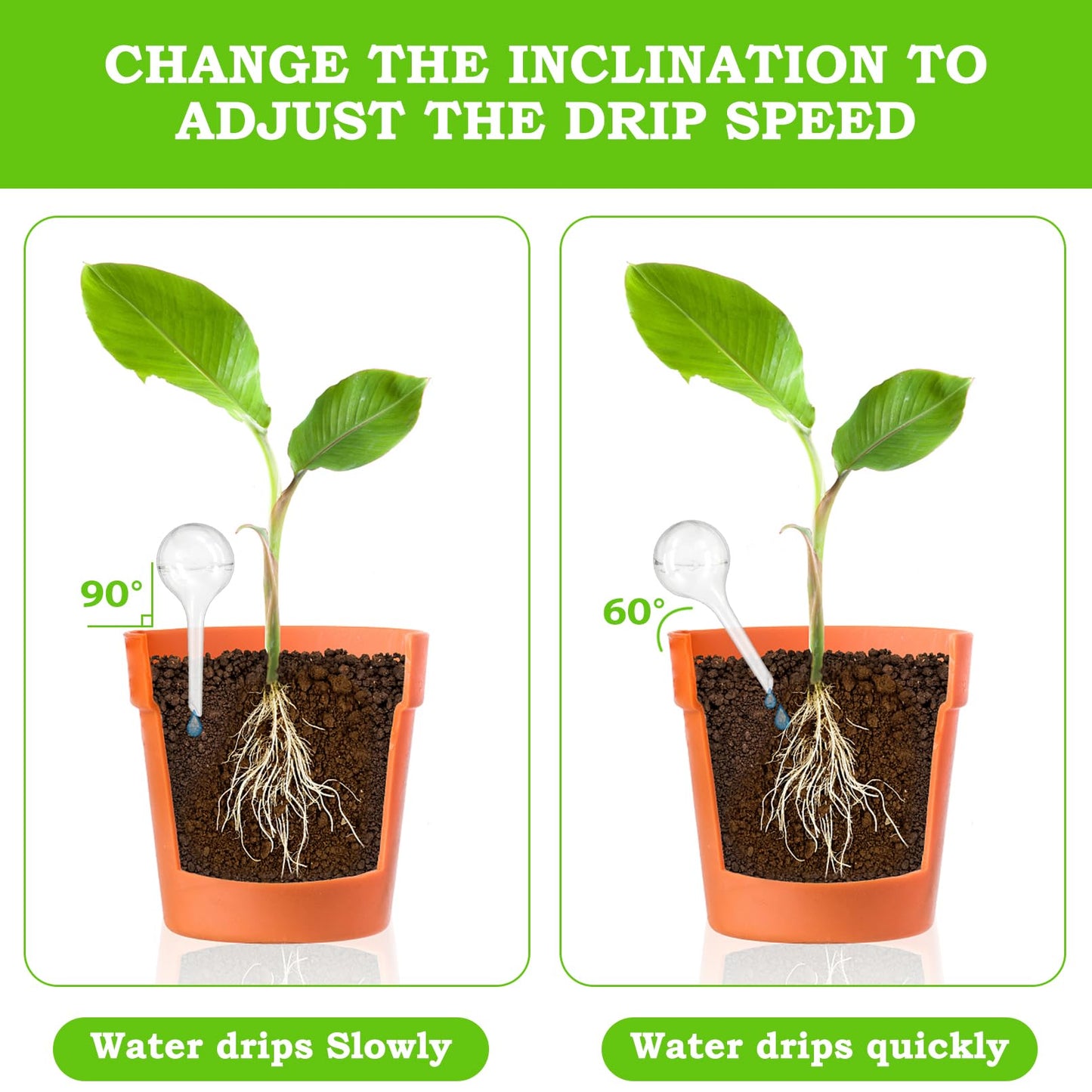 Nowaca Plant Watering Globes, 12PCS Self Watering Globes, Plastic Self Watering Bulbs, Plant Self Watering Devices, Automatic Watering System for Potted Plants