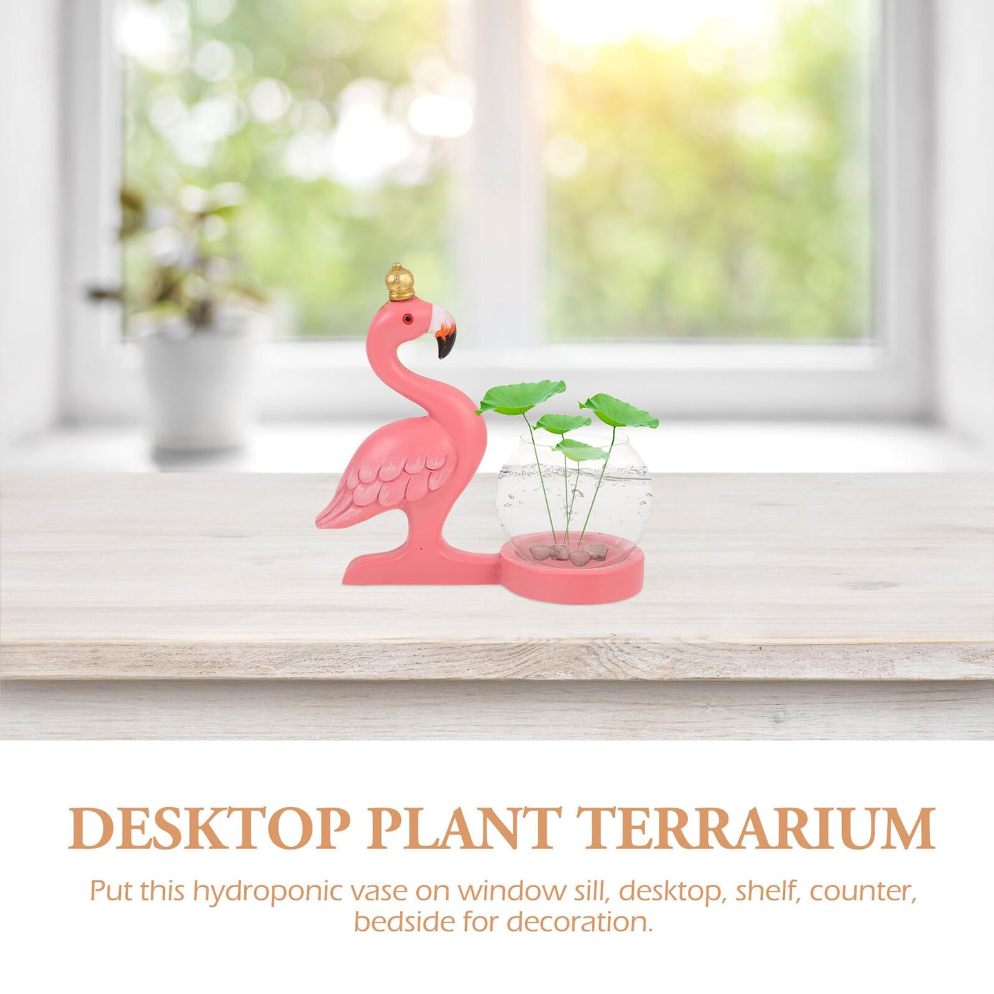 Homoyoyo Flamingo Hydroponic Plants Vase Glass Flower Vase Desktop Terrarium Plant Container for Home Centerpieces Decorative Use
