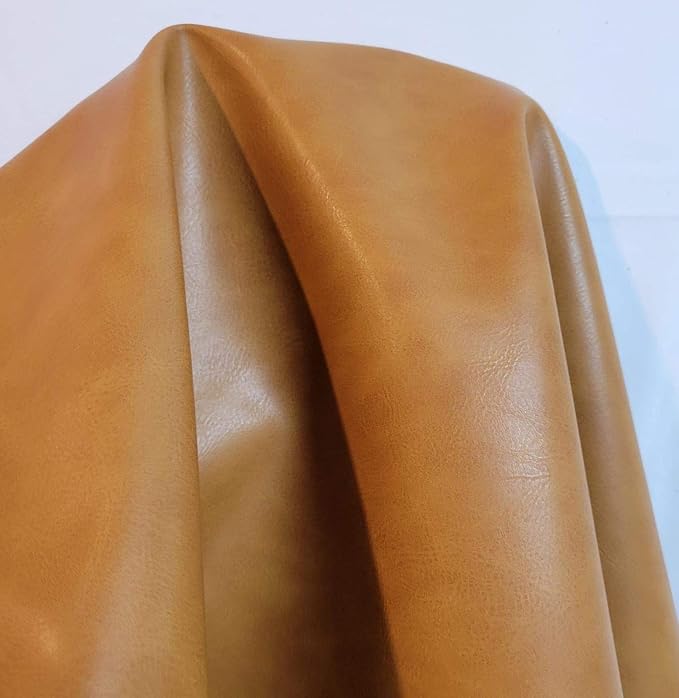 Caramel Light Tan Soft Faux Vegan PU Leather by The Yard Synthetic Pleather 0.9