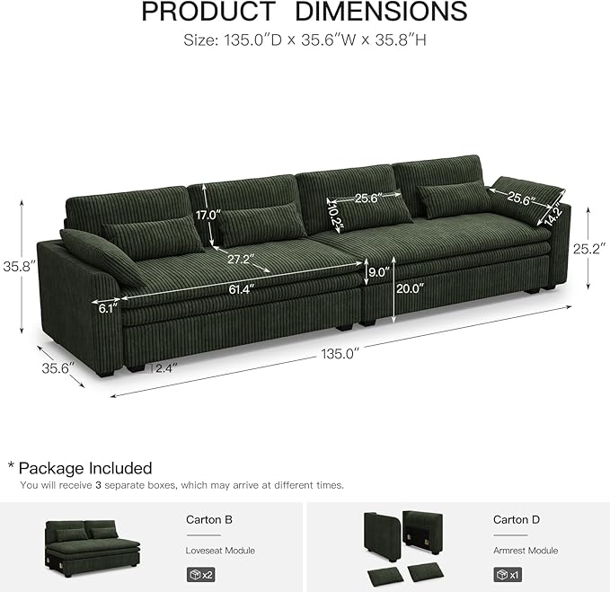 Belffin Large Modular Sectional Sofa