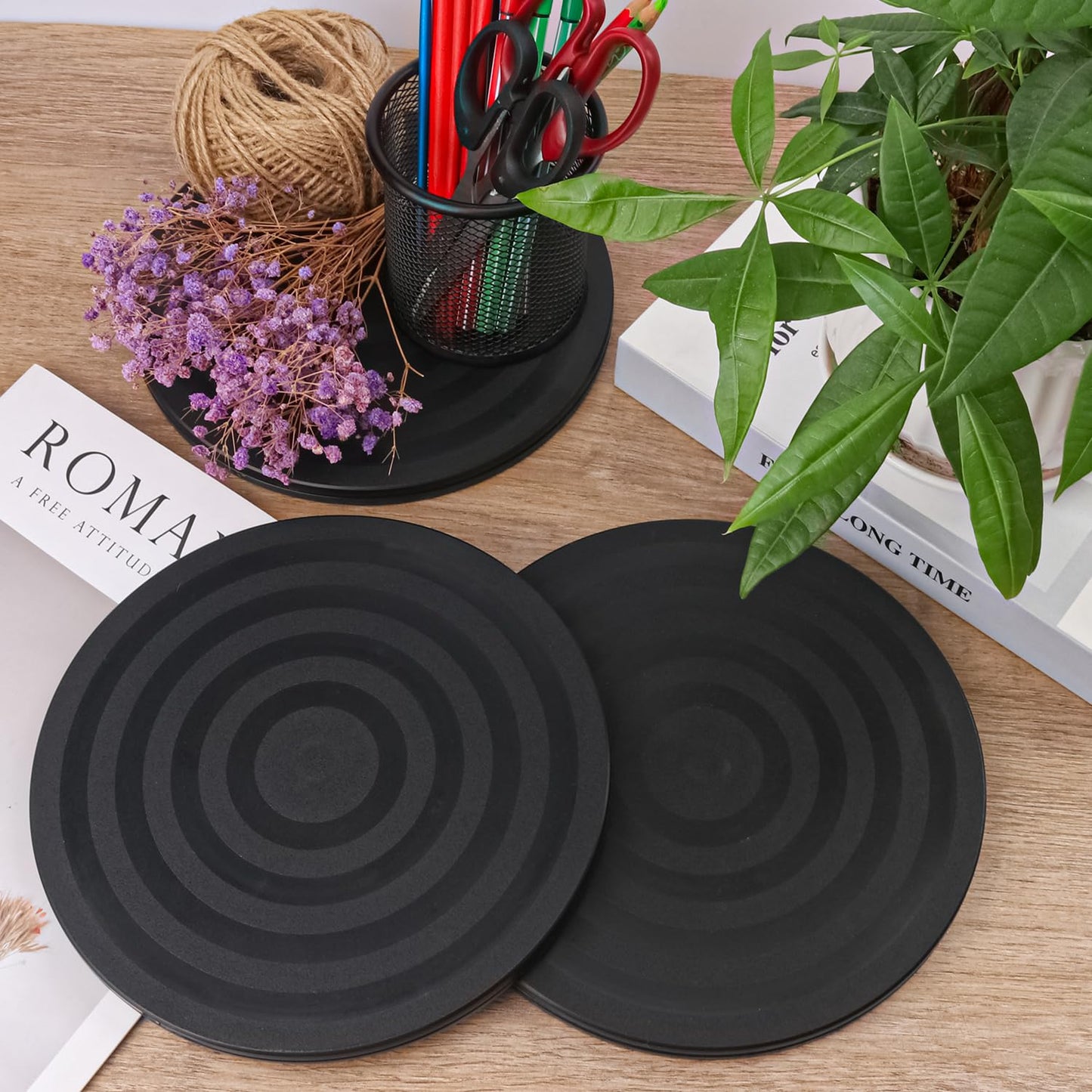 KUKLIPJIM 8 Pack 8 Inch Lazy Susan Turntable, Heavy Duty Lazy Susan Turntable Organizer, Premium 8 Inch Rotating Swivel Stand for Table Top, Kitchen, and More