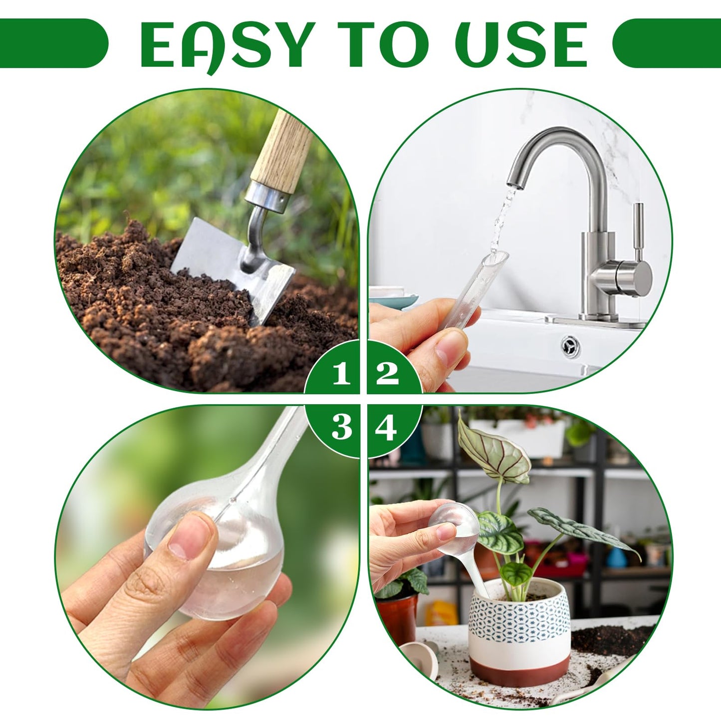 Hdagbnn 18 PCS Plant Watering Globes,Clear Plastic Watering Bulbs,Self Watering Planter,Flower Automatic Watering Device for Flowerpot,Plants Indoor,Outdoor,Home Garden(Large,Medium,Small)