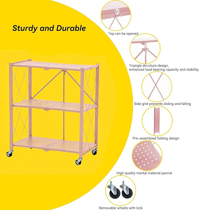BRIAN & DANY 3-Tier Foldable Storage Shelves