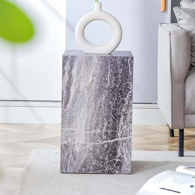 End Table Living Room Table, Faux Marble Sofa Couch Side Table, Bedside