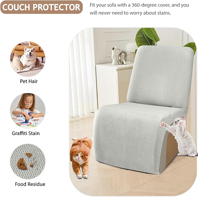 ALIECOM 100% Waterproof Recliner Sectional Couch Covers L Shape Stretch Corner