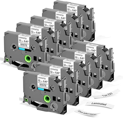 Label KINGDOM Tze-241 18mm 3/4 inch Label Maker Tape Compatible with Brother Ptouch Printer PT D400 D410 P710bt P750w, 10 Pack